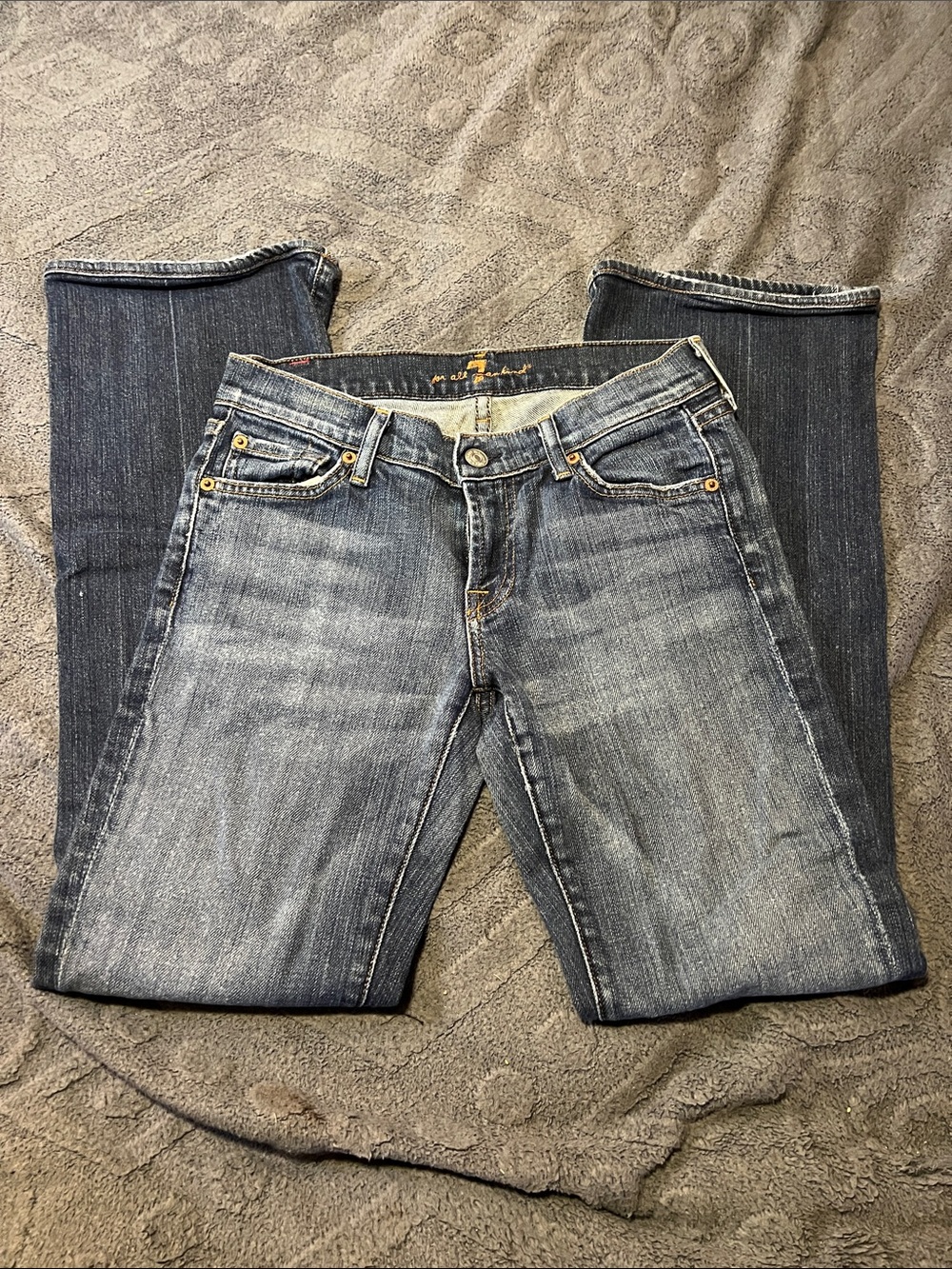 7 for all man kind boot cut low rise jeans